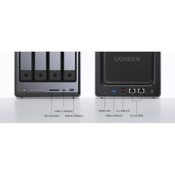 UGREEN NASync DXP4800 – 4-bay NAS сервер (Intel N100, 8GB DDR5, 2