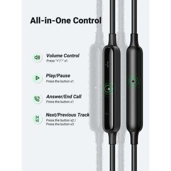 Навушники Ugreen EP103 In-Ear Earphones with Type-C Connector Black