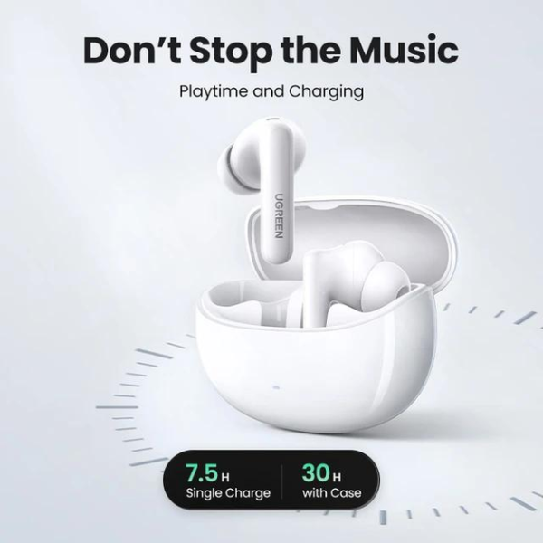 Бездротові навушники Ugreen HiTune T3 Pro WS206 з активним шумопоглинанням ANC, Bluetooth 5.4, White