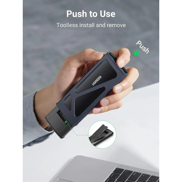 Зовнішня кишеня UGREEN CM578 для SSD M.2 NVMe | USB-C 3.2 Gen 2 (10 Гбіт/с) з алюмінієвим корпусом, чорна