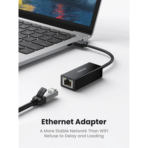 Мережевий адаптер Ugreen CR110 USB 2.0 RJ45 10/100Mbps Ethernet Black