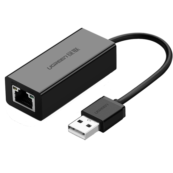 Мережевий адаптер Ugreen CR110 USB 2.0 RJ45 10/100Mbps Ethernet Black