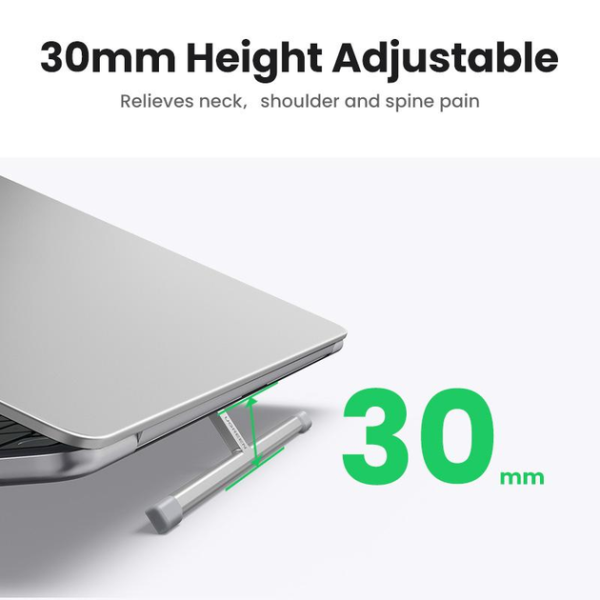 Підставка для ноутбука Ugreen LP846 Invisible Portable, алюмінієва, 13–17.3", срібляста