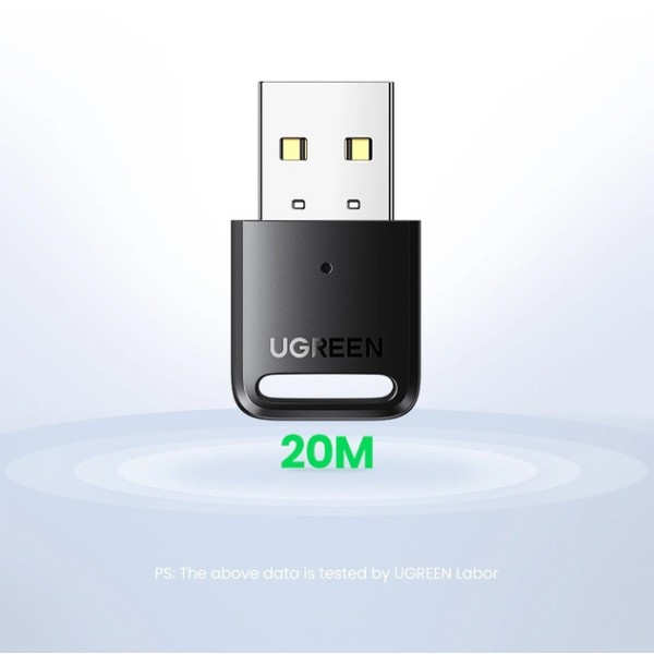 UGREEN CM390 Bluetooth 5.0 USB-адаптер з підтримкою 5 пристроїв, радіус до 20 м – Black