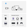 UGREEN CM390 Bluetooth 5.0 USB-адаптер з підтримкою 5 пристроїв, радіус до 20 м – Black
