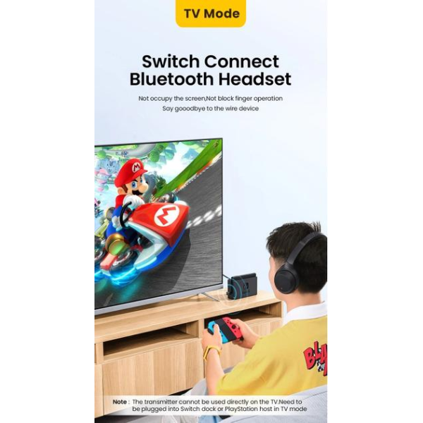 Bluetooth USB-адаптер Ugreen CM408 5.0 для ПК, Mac, Nintendo Switch, PS4/PS5 – чорний