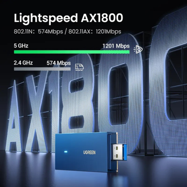 WI-FI-адаптер UGREEN CM499 AX1800 Dual-Band Wireless Adapter (Wi-Fi 6)