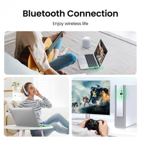 USB Bluetooth-адаптер UGREEN CM591 Bluetooth 5.3 для ПК і ноутбука – чорний