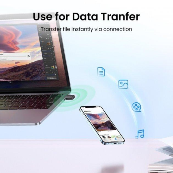 USB Bluetooth-адаптер UGREEN CM591 Bluetooth 5.3 для ПК і ноутбука – чорний
