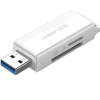 Кардридер UGREEN CM104 USB 3.0 Dual Card Reader SD/TF White (40753)