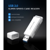 Кардридер UGREEN CM104 USB 3.0 Dual Card Reader SD/TF White (40753)