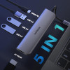 USB-хаб UGREEN CM136 5-in-1 USB Type-C to HDMI + 3xUSB 3.0 + PD Power Converter Space Gray