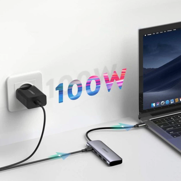 USB-C хаб UGREEN 70411 6-in-1 Dock Station (HDMI, 2×USB 3.0, SD/TF, PD 100W)
