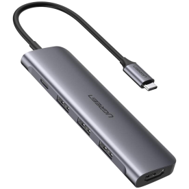 USB-хаб UGREEN CM195 USB-C to HDMI + 3xUSB 3.0 + SD/TF – Space Grey