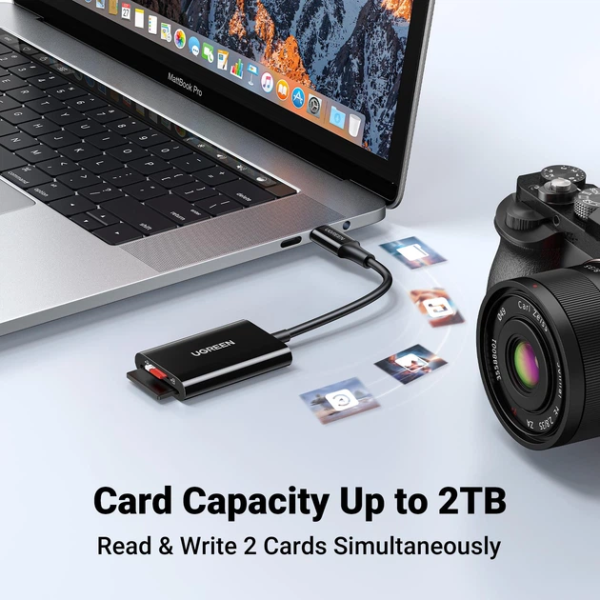 Кардридер UGREEN CM265 USB-C 3.1 для SD / TF карт, White
