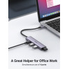 USB-хаб UGREEN CM473 4-in-1 USB Type-C to 4xUSB 3.0 HUB Space Gray 20841