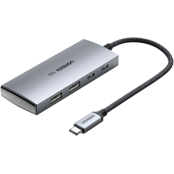 USB-хаб Ugreen CM480 USB-C to 2×USB 3.2+2×USB-C Adapter 10G