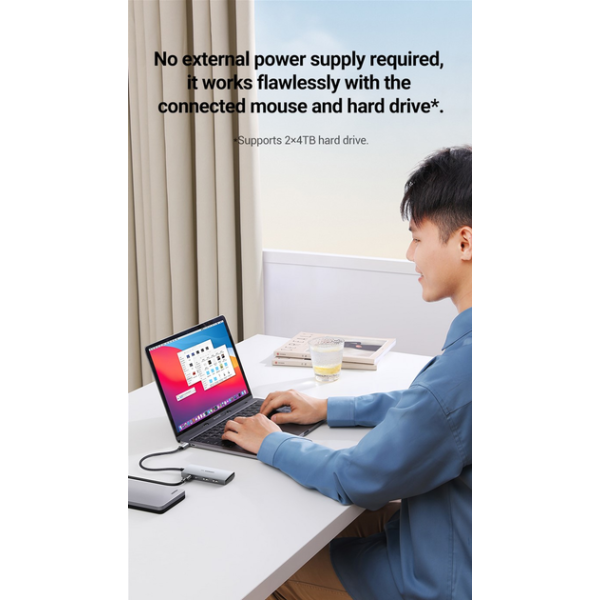 USB-хаб Ugreen CM480 USB-C to 2×USB 3.2+2×USB-C Adapter 10G