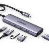 USB-хаб UGREEN CM511 5-в-1 USB-C → 3×USB 3.0, HDMI 4K@30Hz, Space Grey (15596)