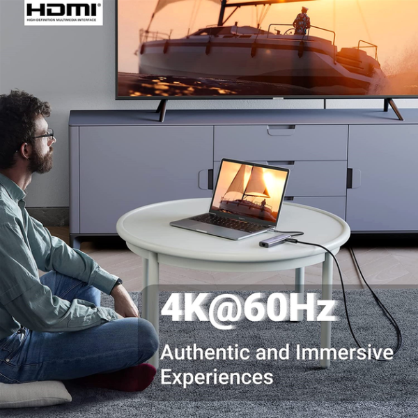 USB-хаб Ugreen CM512 USB Type-C to 2xUSB3.0+HDMI+RJ45+SD&TF+PD Port Converter (60515)