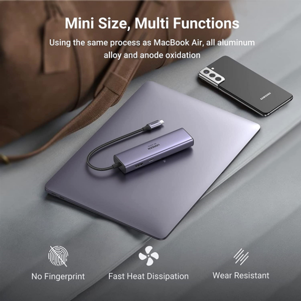 USB-хаб Ugreen CM512 USB Type-C to 2xUSB3.0+HDMI+RJ45+SD&TF+PD Port Converter (60515)