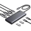 USB-хаб UGREEN CM639 Revodok Pro 8-в-1 USB-C 10Gbps, 2×HDMI + DP 4K@60Hz, PD 100W, Gray