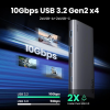 USB-хаб UGREEN CM639 Revodok Pro 8-в-1 USB-C 10Gbps, 2×HDMI + DP 4K@60Hz, PD 100W, Gray