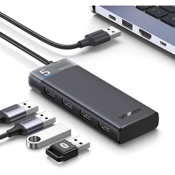 USB-хаб Ugreen CM653 4xUSB 3.2 Gen1 Ports Black