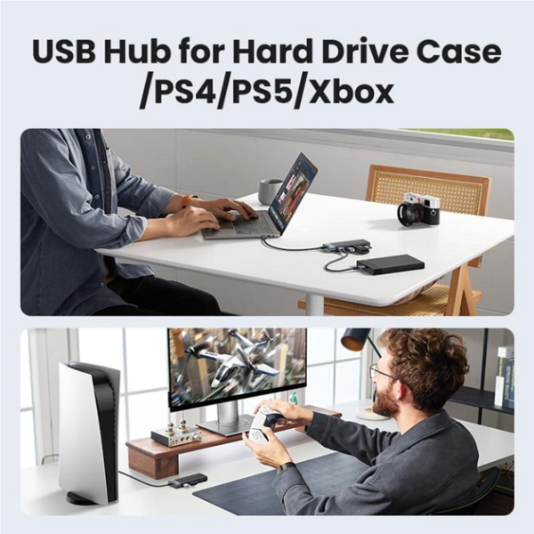 USB-хаб Ugreen CM653 4xUSB 3.2 Gen1 Ports Black