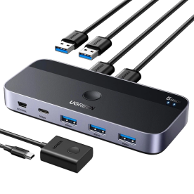 Спліттер UGREEN CM662 USB 3.0 Sharing Switch 2 в 4 Out Black