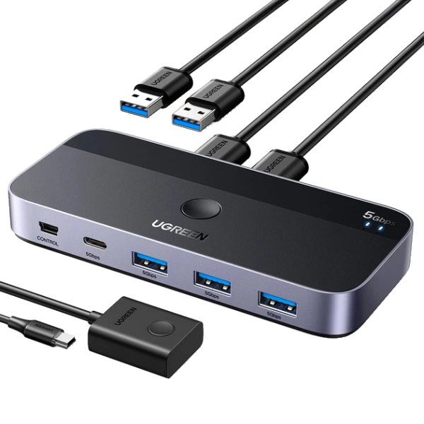 Спліттер UGREEN CM662 USB 3.0 Sharing Switch 2 в 4 Out Black