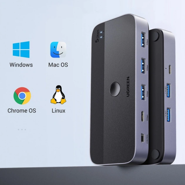 Спліттер UGREEN CM662 USB 3.0 Sharing Switch 2 в 4 Out Black