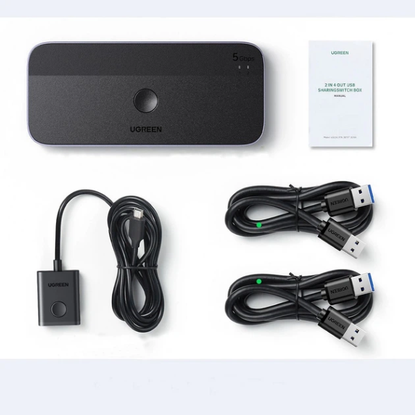 Спліттер UGREEN CM662 USB 3.0 Sharing Switch 2 в 4 Out Black