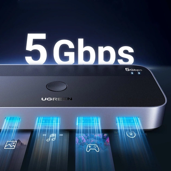 Спліттер UGREEN CM662 USB 3.0 Sharing Switch 2 в 4 Out Black