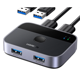 Спліттер UGREEN CM757 USB 3.0 Sharing Switch 2 In 2 Out Black