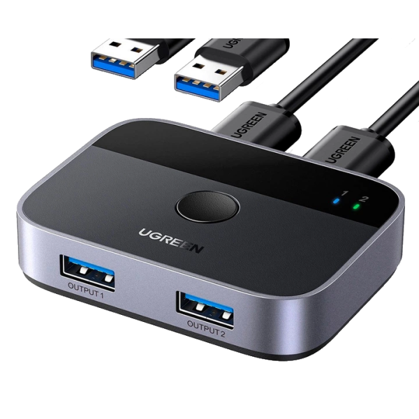 Спліттер UGREEN CM757 USB 3.0 Sharing Switch 2 In 2 Out Black