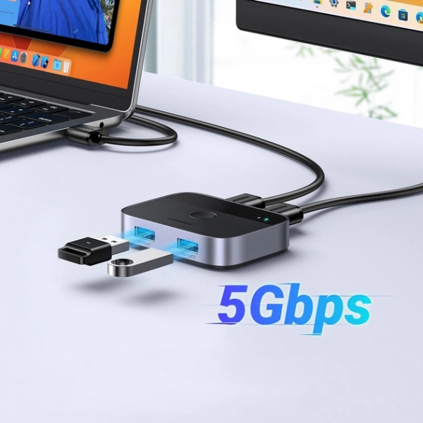 Спліттер UGREEN CM757 USB 3.0 Sharing Switch 2 In 2 Out Black