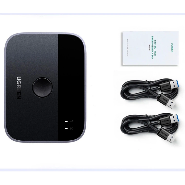 Спліттер UGREEN CM757 USB 3.0 Sharing Switch 2 In 2 Out Black