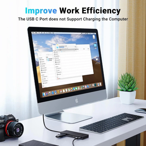 USB-хаб UGREEN CM806 USB-C 4-в-1 (2×USB-A + 2×USB-C) 10Gbps, Black (35583)