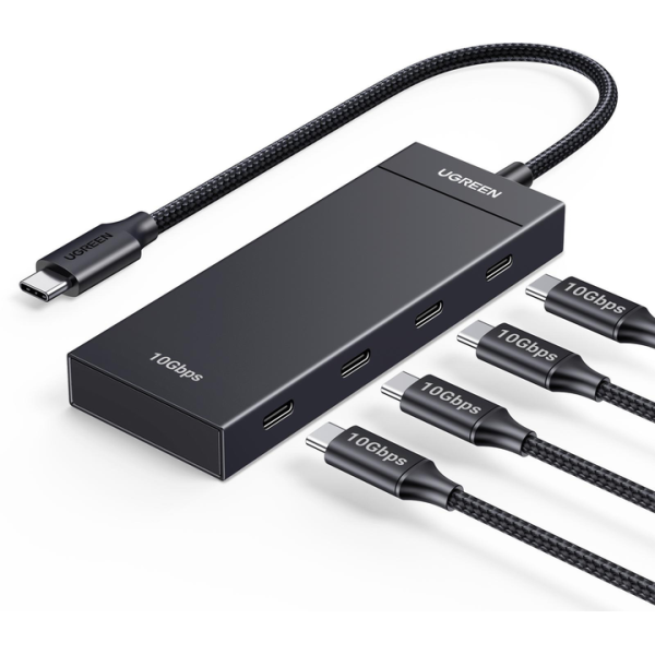 USB-хаб Ugreen CM806 USB-C to 4xUSB-C 3.2 Gen2 10Gbps Black (35584)
