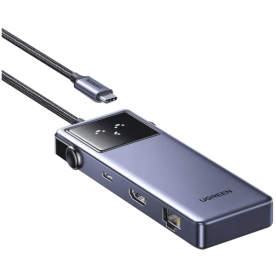 USB-хаб UGREEN CM888 7-в-1 USB-C to 3xUSB, 1xUSB-C, HDMI, RJ-45, PD 100W (45155)