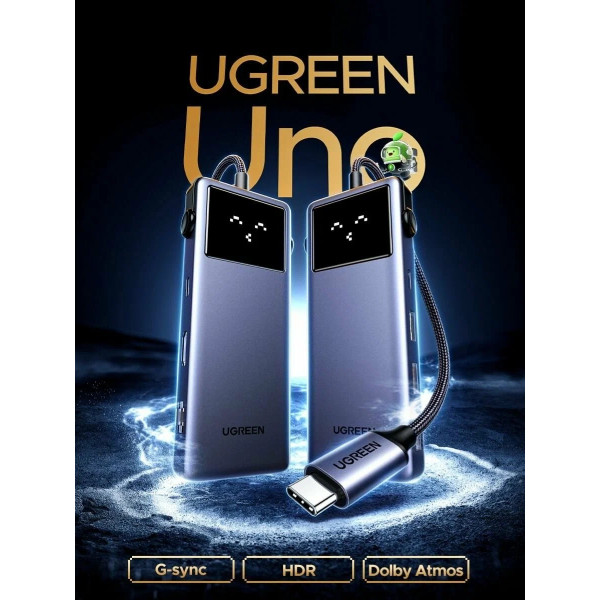 USB-хаб UGREEN CM888 7-в-1 USB-C to 3xUSB, 1xUSB-C, HDMI, RJ-45, PD 100W (45155)