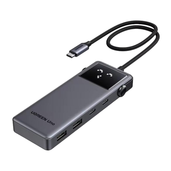 Концентратор UGREEN CM888 Uno 6-в-1 USB-C HUB з HDMI 4K@60Hz, PD100W, USB3.2 10Gbps, адаптер-розгалужувач для MacBook / ноутбука – Space Gray