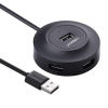 USB-хаб UGREEN CR106 USB 2.0 Hub 4 порти 1м Black