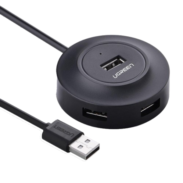 USB-хаб UGREEN CR106 USB 2.0 Hub 4 порти 1м Black