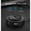 USB-хаб UGREEN CR106 USB 2.0 Hub 4 порти 1м Black