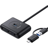 USB-хаб UGREEN CR113 USB 3.0 with USB Type-C Plug 4 Ports HUB 1 м Black