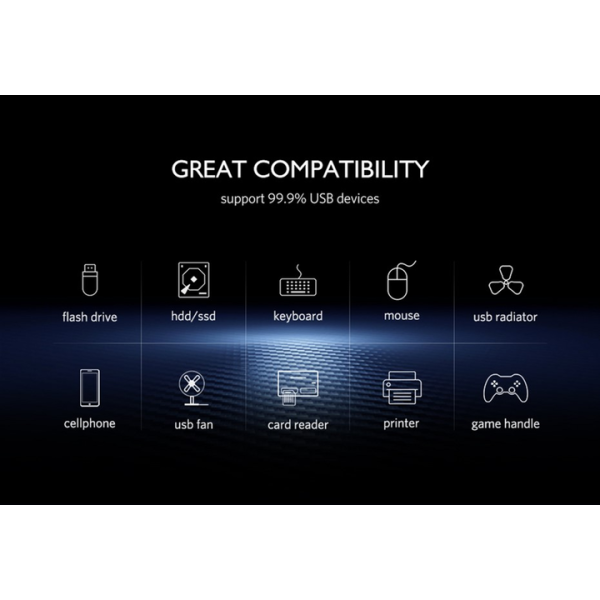 USB-хаб UGREEN CR113 USB 3.0 with USB Type-C Plug 4 Ports HUB 1 м Black