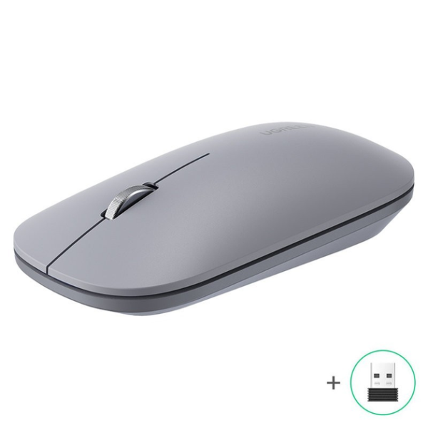 Бездротова тиха миша UGREEN MU001 Portable Wireless Mouse, 2.4G, 4000 DPI, Black/Grey
