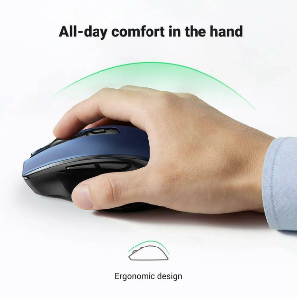 Бездротова миша UGREEN MU006 Ergonomic 2.4G Wireless Mouse Blue (15064)